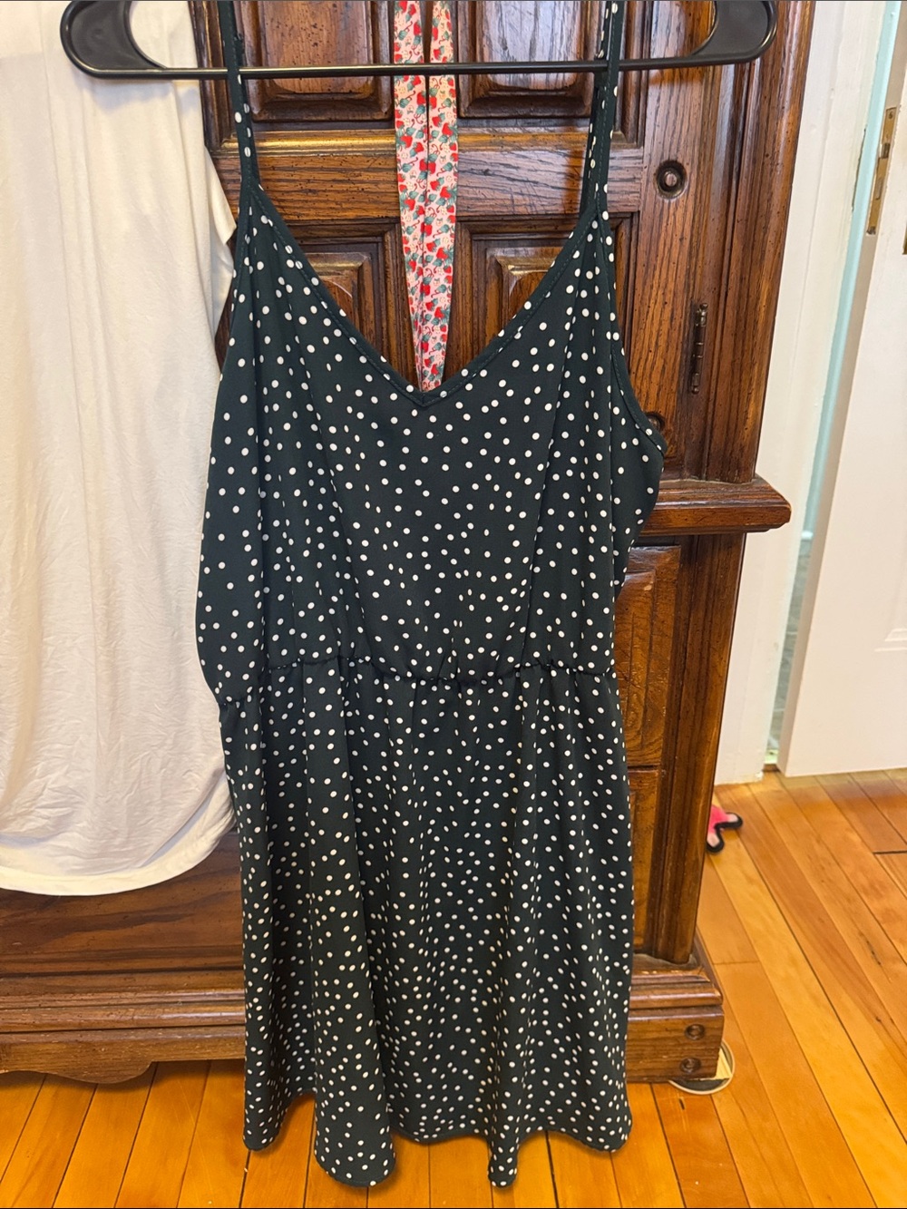 SHEIN Black Polka Dot Slip Mini Dress